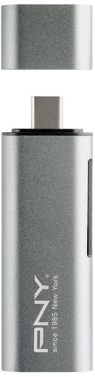 Produktbild: PNY R-TC-UA-3N1E01-RB Externer Speicherkartenleser USB-C&reg; USB 3.2 (Gen 1) Metallic