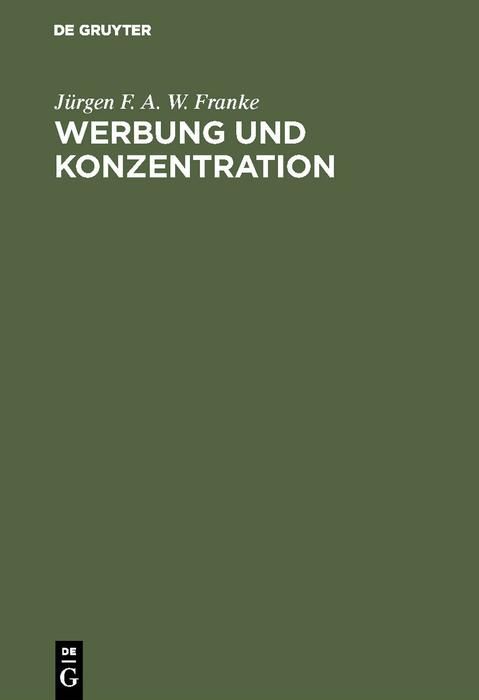 Produktbild: Werbung und Konzentration