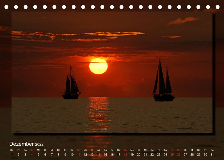 Produktbild: Abends am Meer (Tischkalender 2022 DIN A5 quer)