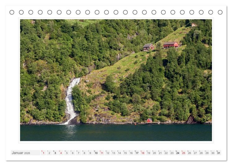 Produktbild: Norwegen. Sognefjord - Aurlandsfjord - Geirangerfjord - Stavanger (Tischkalender 2026 DIN A5 quer), CALVENDO Monatskalender