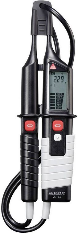 Produktbild: VOLTCRAFT VC 63 Zweipoliger Spannungspr&uuml;fer CAT III 1000 V, CAT IV 600V Akustik, LCD, LED