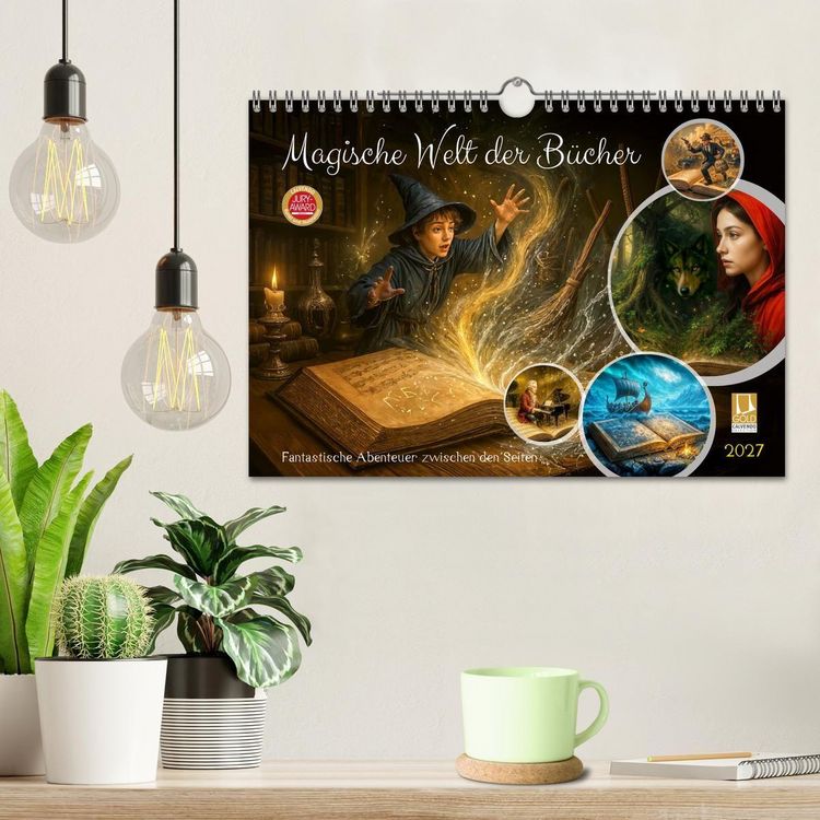 Produktbild: Magische Welt der B&uuml;cher - Fantastische Abenteuer zwischen den Seiten (Wandkalender 2027 DIN A4 quer), CALVENDO Monatskalender