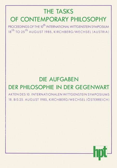Produktbild: Wuketits, F: Tasks of Contemporary Philosophy / Die Aufgaben