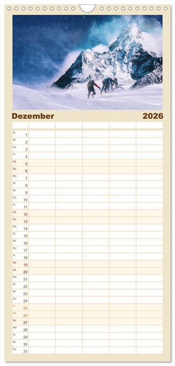 Produktbild: Familienplaner 2026 - Gipfelabenteuer - wenn der Berg ruft mit 5 Spalten (Wandkalender, 21 x 45 cm) CALVENDO