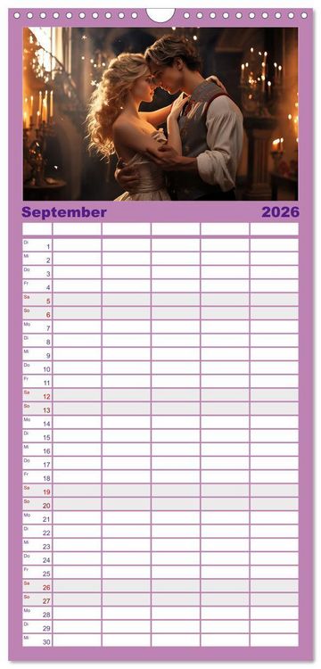 Produktbild: Familienplaner 2026 - Verzaubert von Magie und Romantik mit 5 Spalten (Wandkalender, 21 x 45 cm) CALVENDO