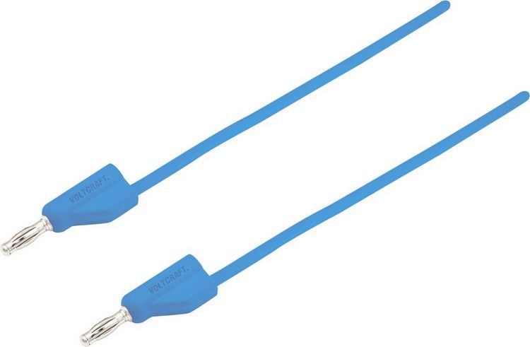 Produktbild: VOLTCRAFT MSB-300 Messleitung Lamellenstecker 4mm Silikon 0.50m Blau 1St.