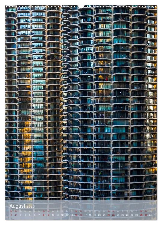 Produktbild: Architektur Facetten Chicago 2026 (Wandkalender 2026 DIN A2 hoch), CALVENDO Monatskalender