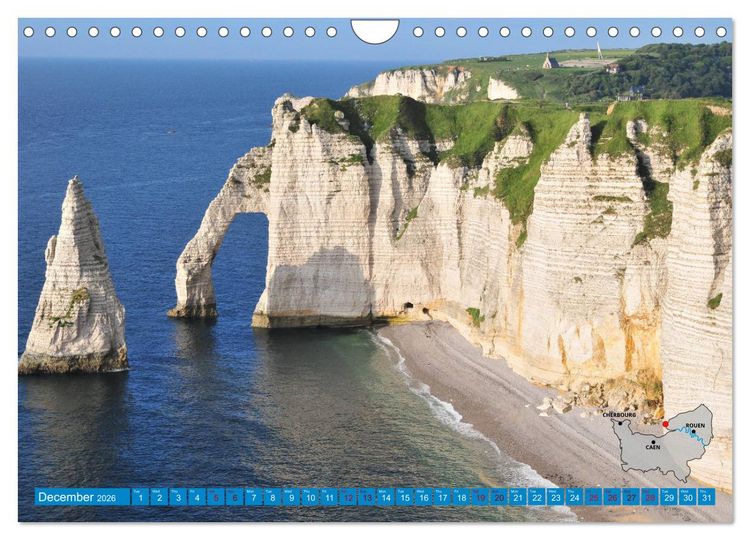 Produktbild: The Coasts of Normandy from Mont Saint-Michel to &Eacute;tretat (Wall Calendar 2026 DIN A4 landscape), CALVENDO 12 Month Wall Calendar