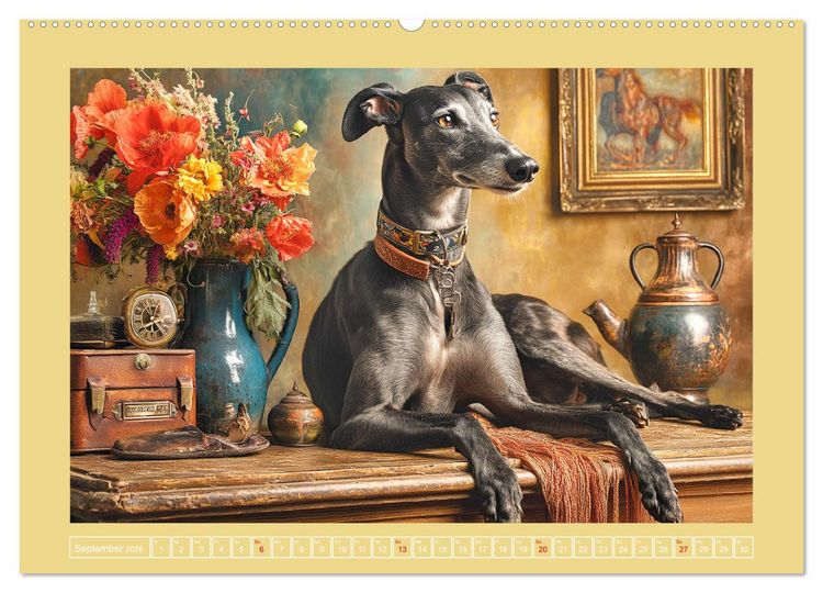 Produktbild: Windhunde. Seelenfl&uuml;sterer zwischen Anmut, Tempo und Stille (hochwertiger Premium Wandkalender 2026 DIN A2 quer), Kunstdruck in Hochglanz