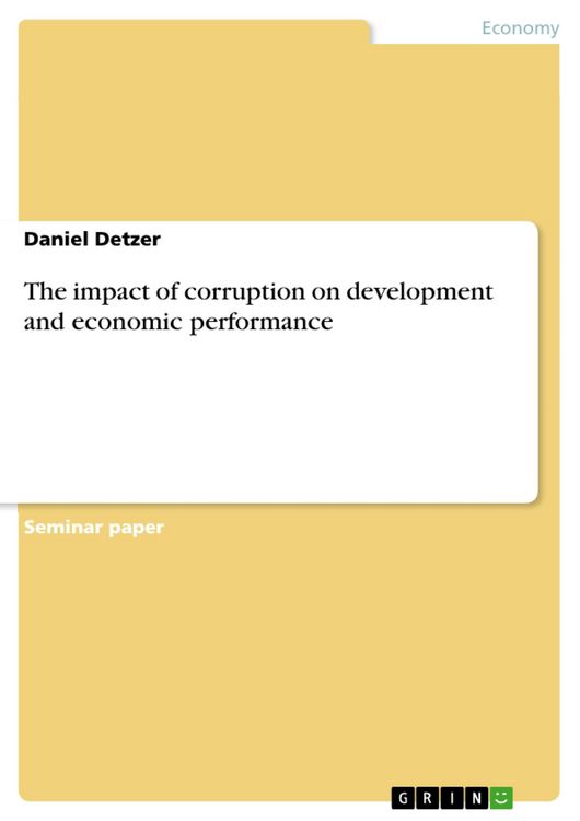 Produktbild: The impact of corruption on development and economic performance