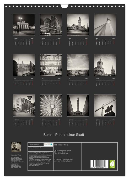 Produktbild: Berlin - Portrait einer Stadt (Wandkalender 2026 DIN A3 hoch), CALVENDO Monatskalender