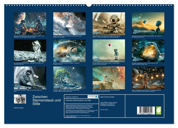 Produktbild: Zwischen Sternenstaub und Stille (hochwertiger Premium Wandkalender 2026 DIN A2 quer), Kunstdruck in Hochglanz