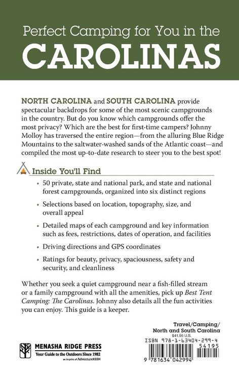 Produktbild: Best Tent Camping: The Carolinas