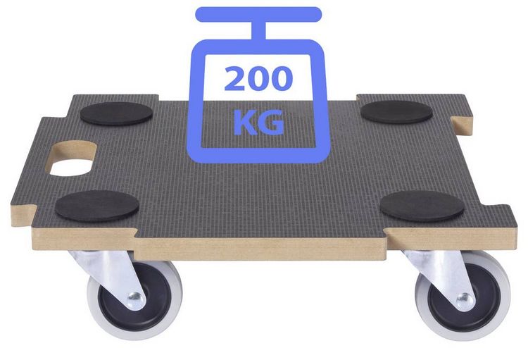 Produktbild: TOOLCRAFT TO-10748217 Erweiterbare Rollplatte MDF Traglast (max.): 200 kg 390 mm x 390 mm x 110 mm