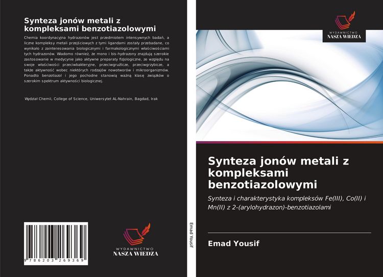 Produktbild: Synteza jon&oacute;w metali z kompleksami benzotiazolowymi