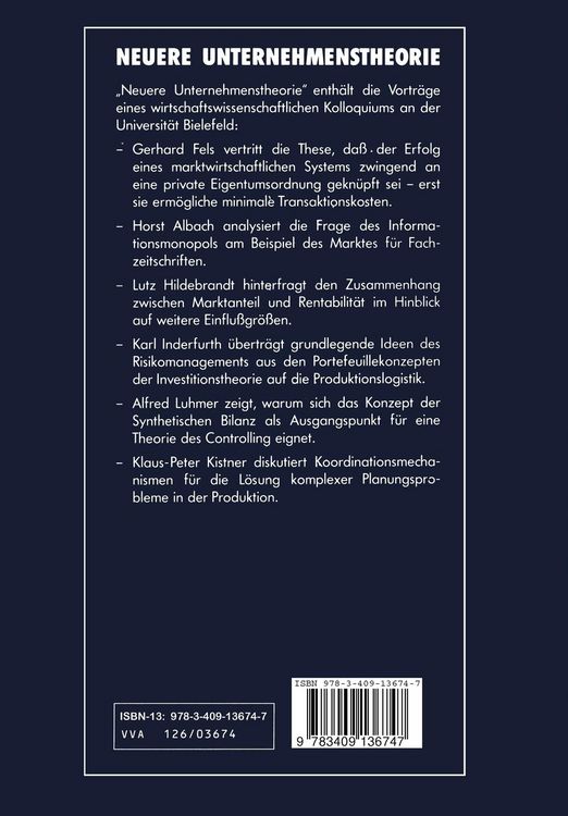 Produktbild: Neuere Unternehmenstheorie