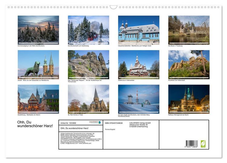 Produktbild: Ohh, Du wundersch&ouml;ner Harz! (Wandkalender 2026 DIN A2 quer), CALVENDO Monatskalender