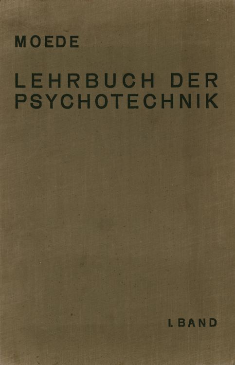 Produktbild: Lehrbuch der Psychotechnik