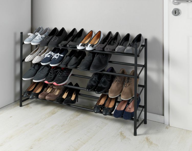 Produktbild: Anti-Rutsch-Schuhregal Mod. Hero ausziehbar, aus pulverbeschichtetem Metall