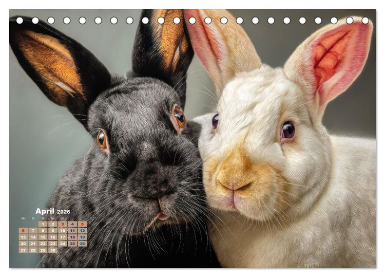 Produktbild: Kaninchenportraits &ndash; Szenen voller Charme (Tischkalender 2026 DIN A5 quer), CALVENDO Monatskalender