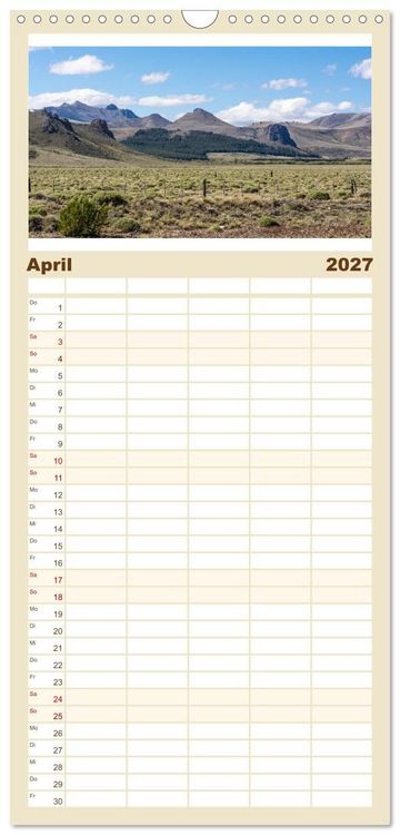 Produktbild: Familienplaner 2027 - Patagonien - Eine Landschaft der Kontraste mit 5 Spalten (Wandkalender, 21 x 45 cm) CALVENDO