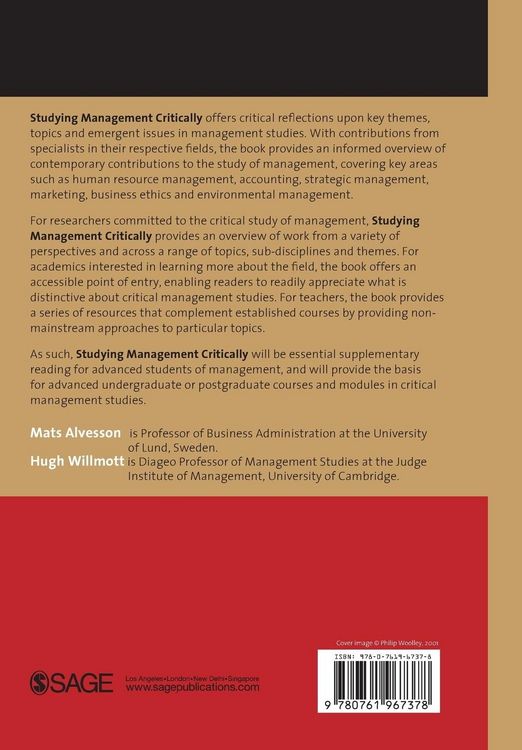 Produktbild: Studying Management Critically