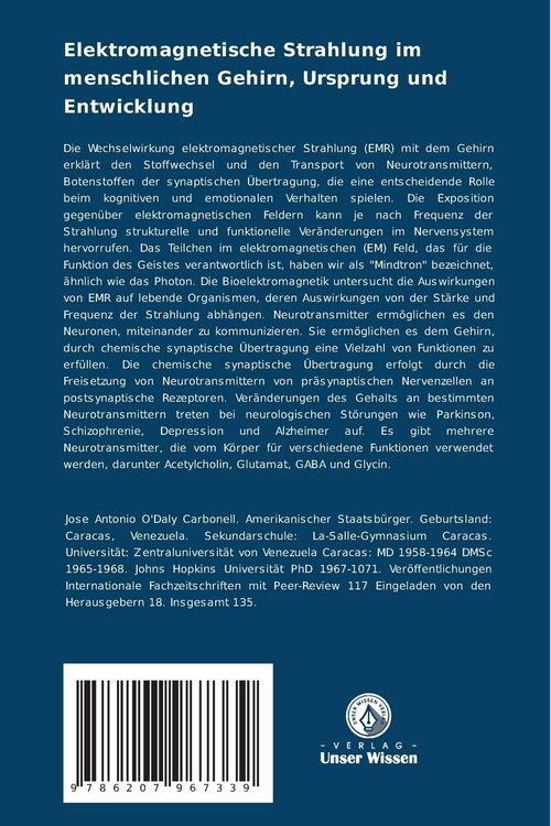 Produktbild: Elektromagnetische Strahlung im menschlichen Gehirn, Ursprung und Entwicklung