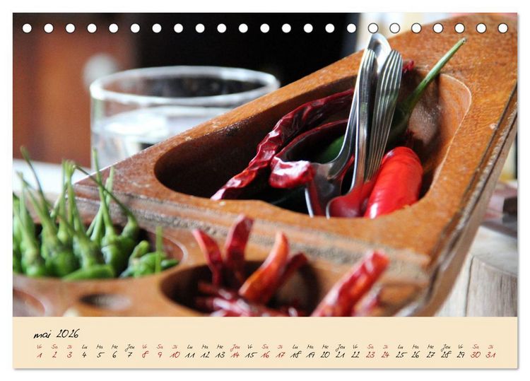 Produktbild: La cuisine Tha&iuml; (Calendrier de bureau 2026 DIN A5 vertical), CALVENDO calendrier mensuel