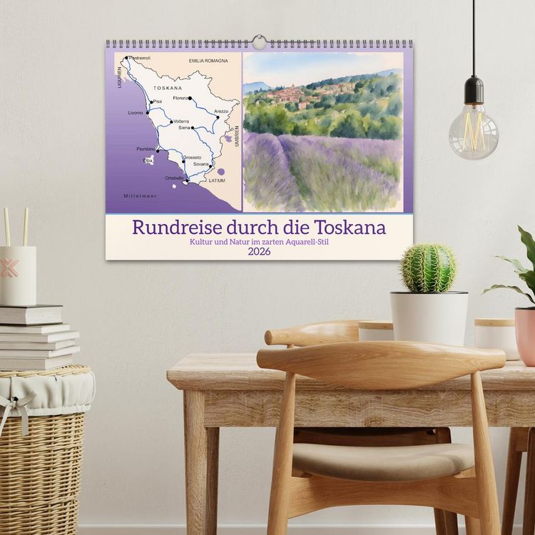 Produktbild: Rundreise durch die Toskana (Wandkalender 2026 DIN A3 quer), CALVENDO Monatskalender