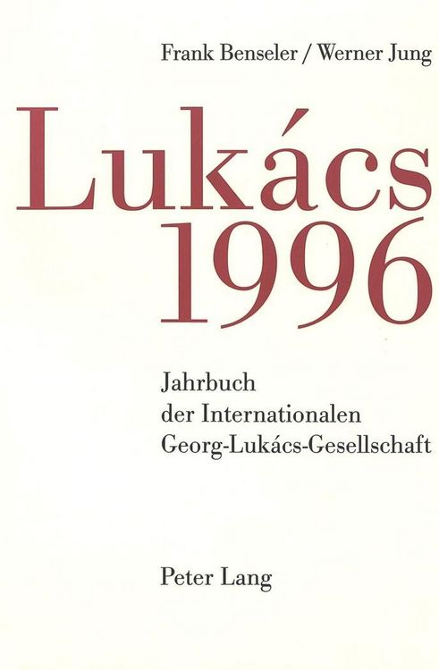 Produktbild: Jahrbuch der Internationalen Georg-Luk&aacute;cs-Gesellschaft 1996