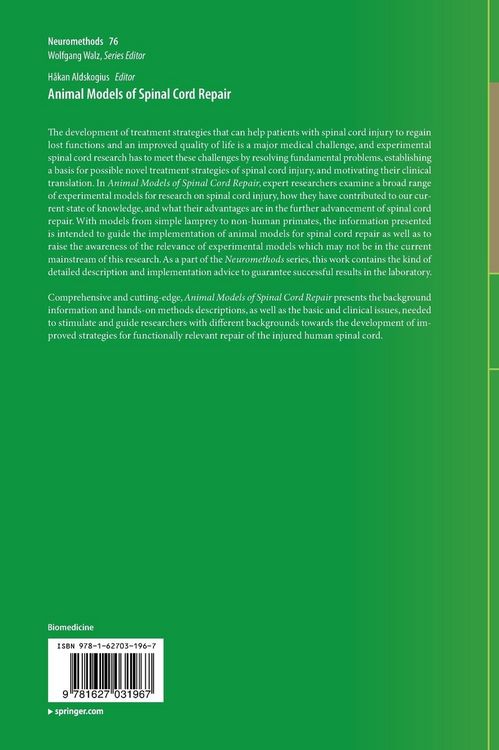 Produktbild: Animal Models of Spinal Cord Repair