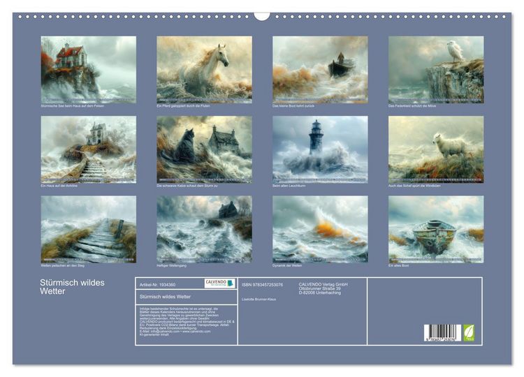 Produktbild: St&uuml;rmisch wildes Wetter (Wandkalender 2026 DIN A2 quer), CALVENDO Monatskalender