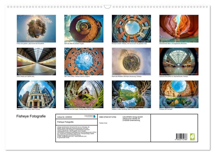 Produktbild: Fisheye Fotografie (Wandkalender 2026 DIN A2 quer), CALVENDO Monatskalender
