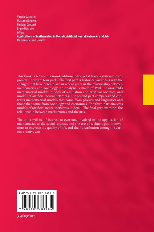 Produktbild: Applications of Mathematics in Models, Artificial Neural Networks and Arts