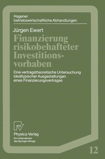 Produktbild: Finanzierung risikobehafteter Investitionsvorhaben