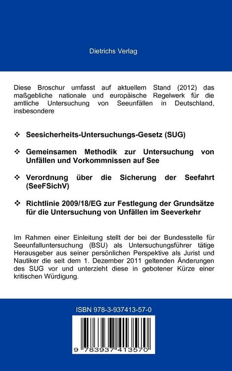 Produktbild: Seesicherheits-Untersuchungs-Gesetz (SUG)