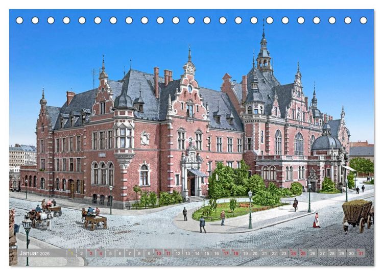 Produktbild: Leipzig zur Kaiserzeit in Farbe (Tischkalender 2026 DIN A5 quer), CALVENDO Monatskalender