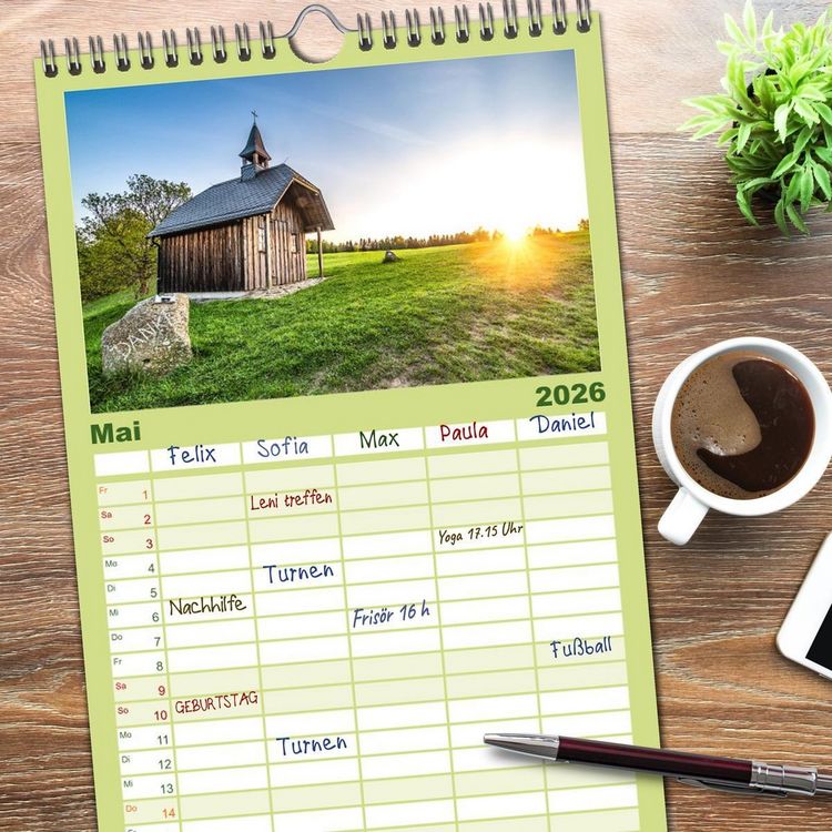 Produktbild: Familienplaner 2026 - Sch&ouml;nes Erzgebirge mit 5 Spalten (Wandkalender, 21 x 45 cm) CALVENDO