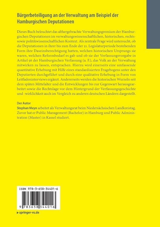 Produktbild: B&uuml;rgerbeteiligung an der Verwaltung am Beispiel der Hamburgischen Deputationen