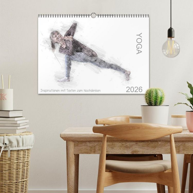 Produktbild: YOGA Inspirationen mit Texten zum Nachdenken (Wandkalender 2026 DIN A3 quer), CALVENDO Monatskalender