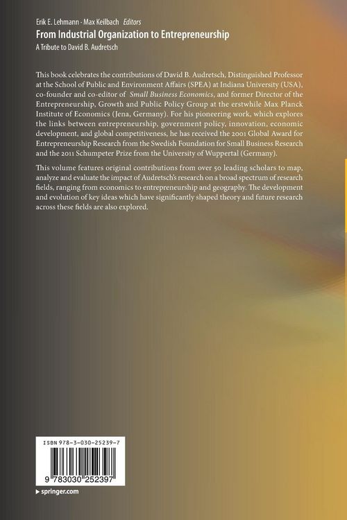 Produktbild: From Industrial Organization to Entrepreneurship