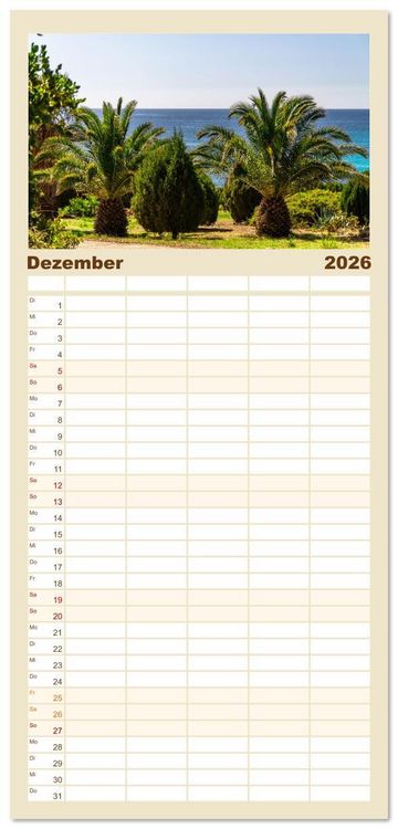 Produktbild: Familienplaner 2026 - Sardinien - Impressionen Einer Mittelmeerperle mit 5 Spalten (Wandkalender, 21 x 45 cm) CALVENDO