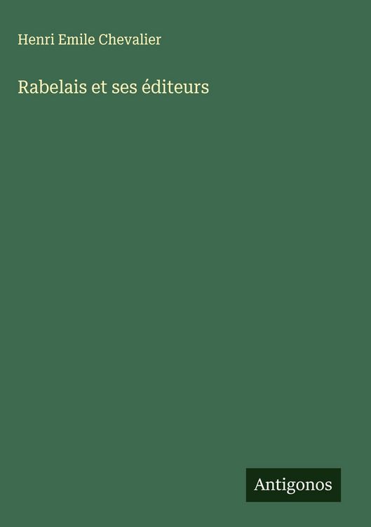 Produktbild: Rabelais et ses &eacute;diteurs