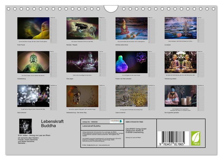 Produktbild: Lebenskraft Buddha (Wandkalender 2026 DIN A4 quer), CALVENDO Monatskalender