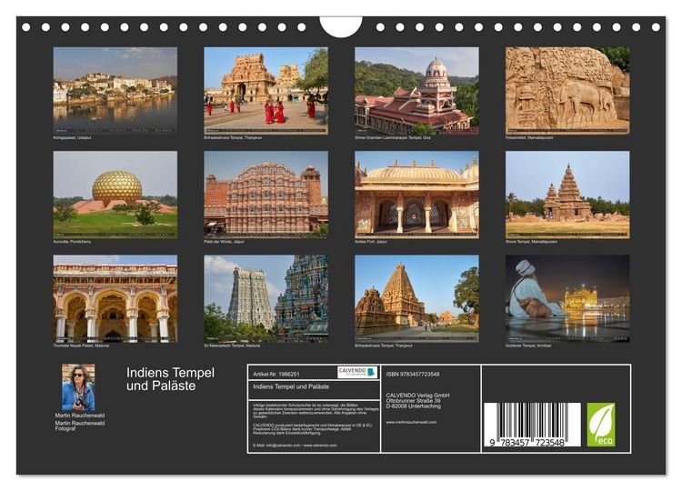 Produktbild: Indiens Tempel und Pal&auml;ste (Wandkalender 2026 DIN A4 quer), CALVENDO Monatskalender