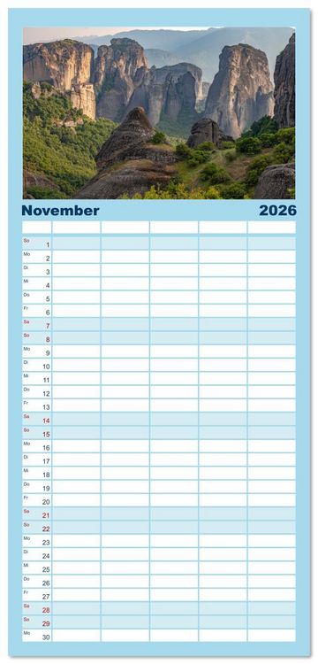 Produktbild: Familienplaner 2026 - Griechenland mit 5 Spalten (Wandkalender, 21 x 45 cm) CALVENDO