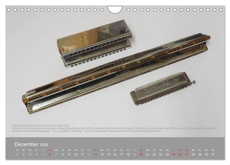 Produktbild: Mundharmonikas im Blickpunkt (Wandkalender 2026 DIN A4 quer), CALVENDO Monatskalender