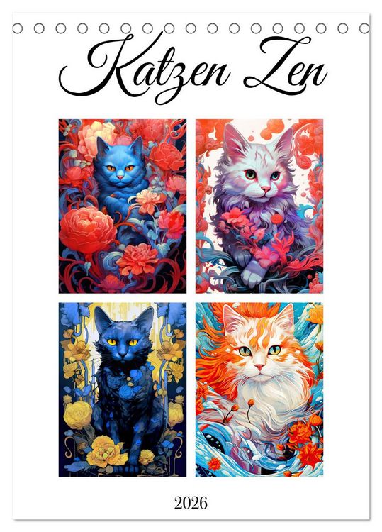 Produktbild: Katzen Zen (Tischkalender 2026 DIN A5 hoch), CALVENDO Monatskalender