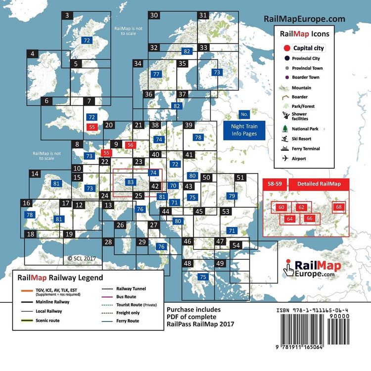 Produktbild: RailMap Europe - Night Train Special 2017