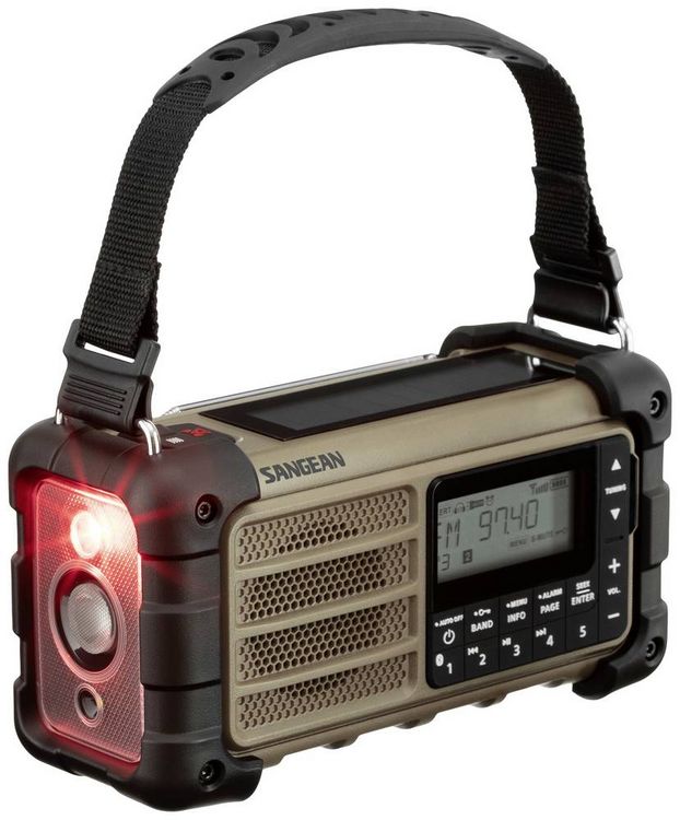 Produktbild: Sangean MMR-99 FM Desert Outdoorradio UKW Notfallradio, Bluetooth&reg; Solarpanel, spritzwassergesch&uuml;tzt, staubdicht, Taschenlampe Braun